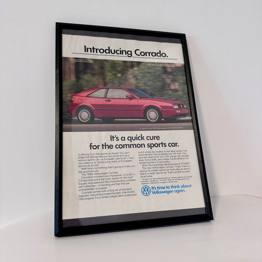 Volkswagen Corrado sports car framed ad