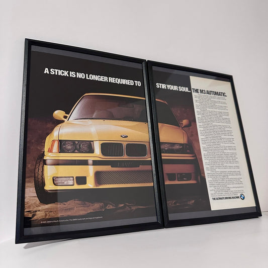 Bmw m3 a stick is no longer framed ad