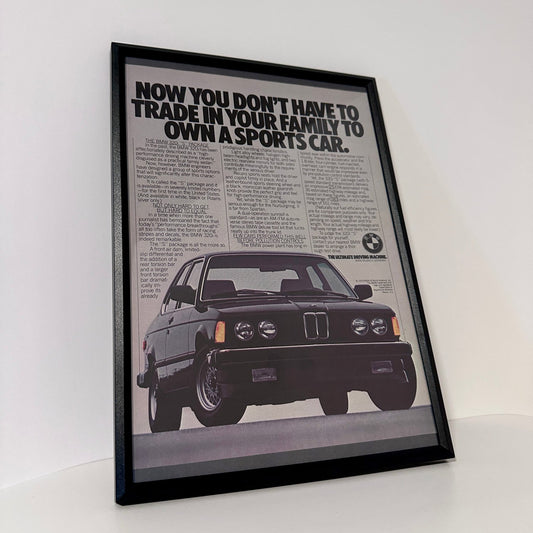 Bmw e23 trade in your family framed ad