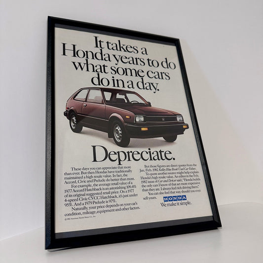 Honda it takes years framed ad