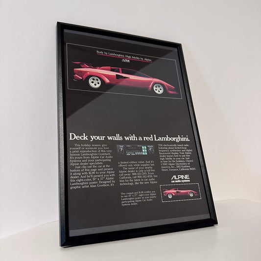 Lamborghini Red deck framed ad