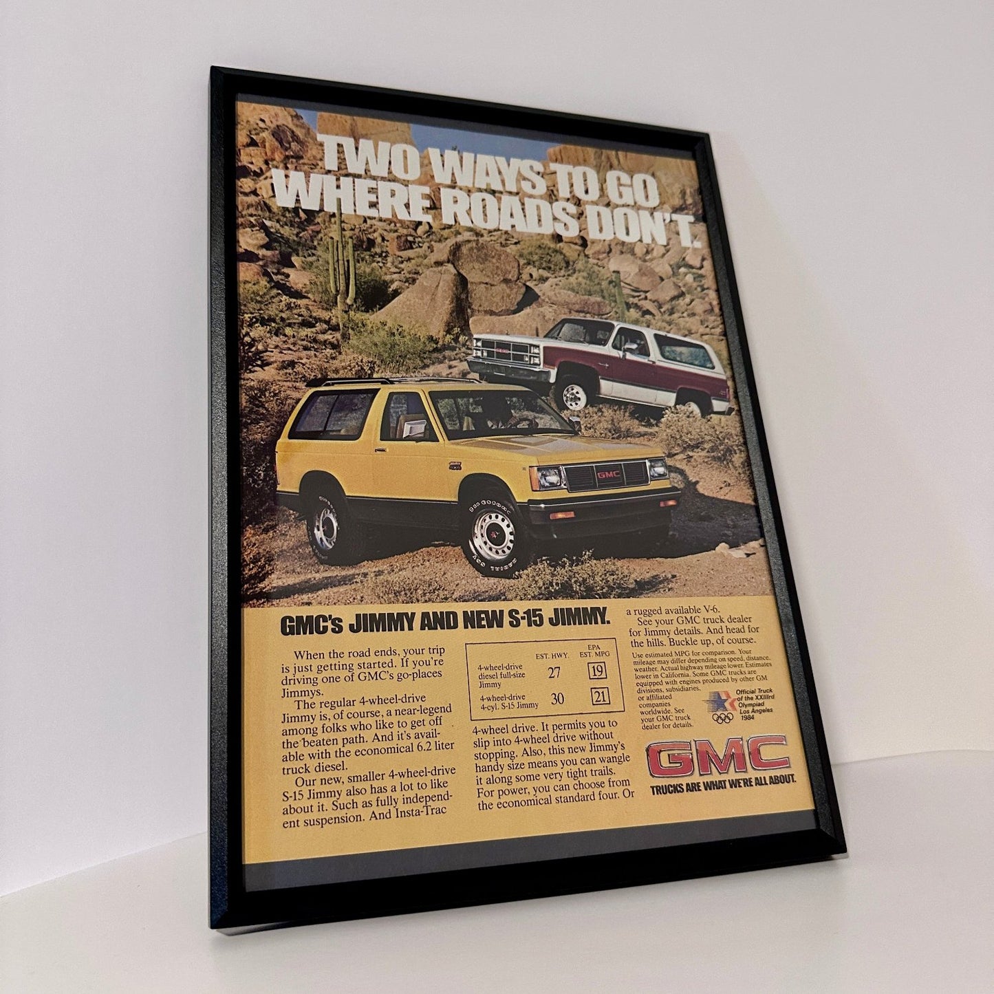 GMC two ways to go framed ad