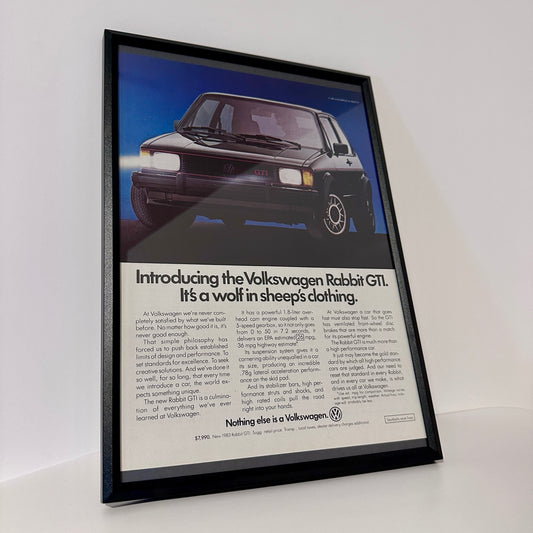 Volkswagen rabbit GTI framed ad