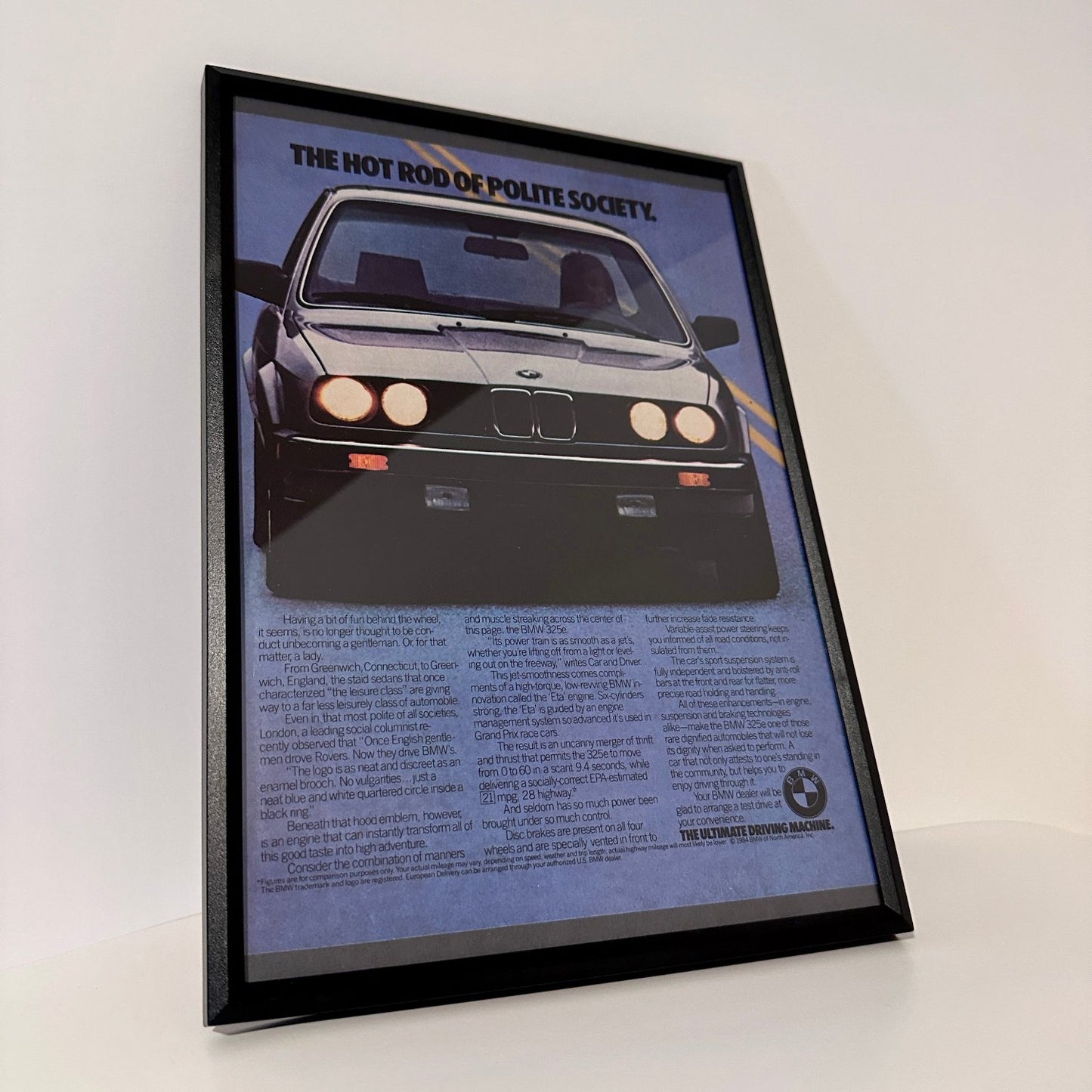 Bmw e30 the hot rod framed ad