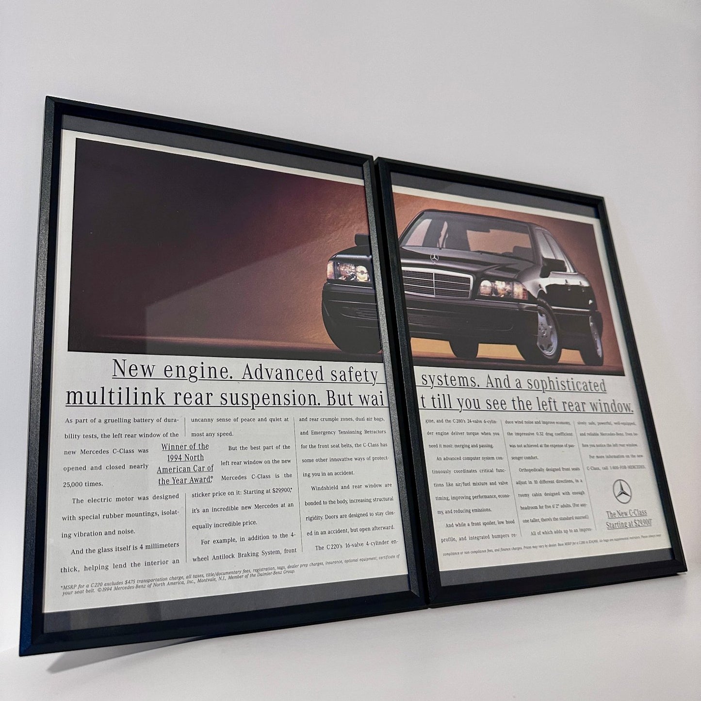 Mercedes the new C-class framed ad