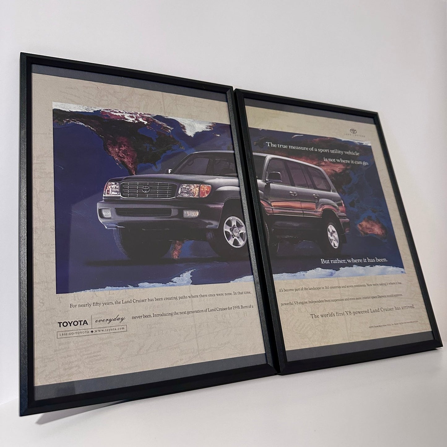 Toyota the world's first v8 framed ad