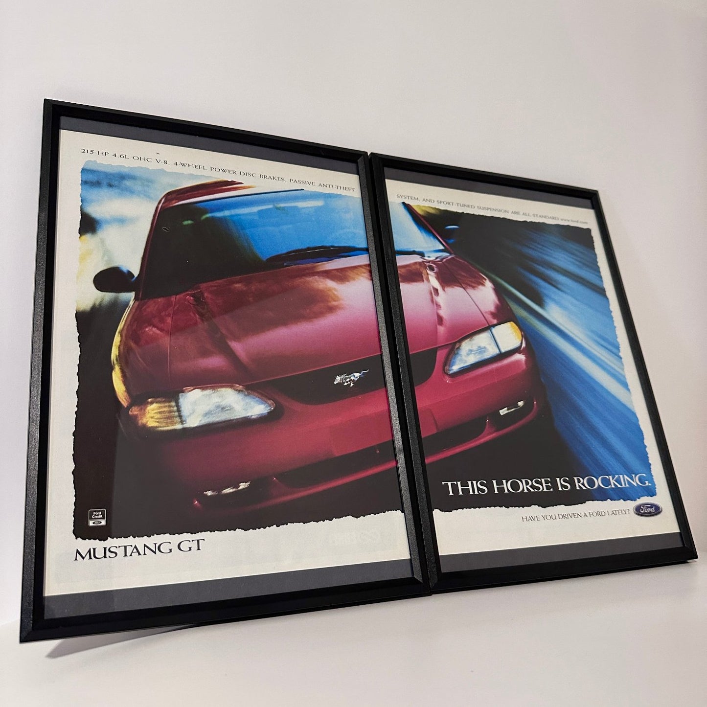 Ford mustang GT the horse is back framed ad