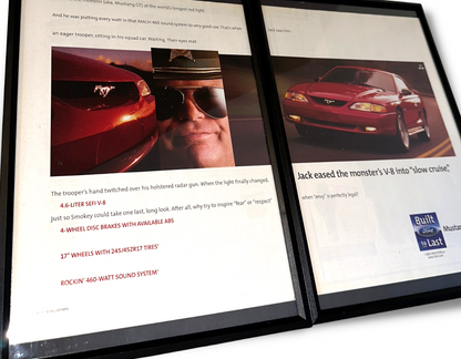 Ford mustang GT Monster V-8 framed ad