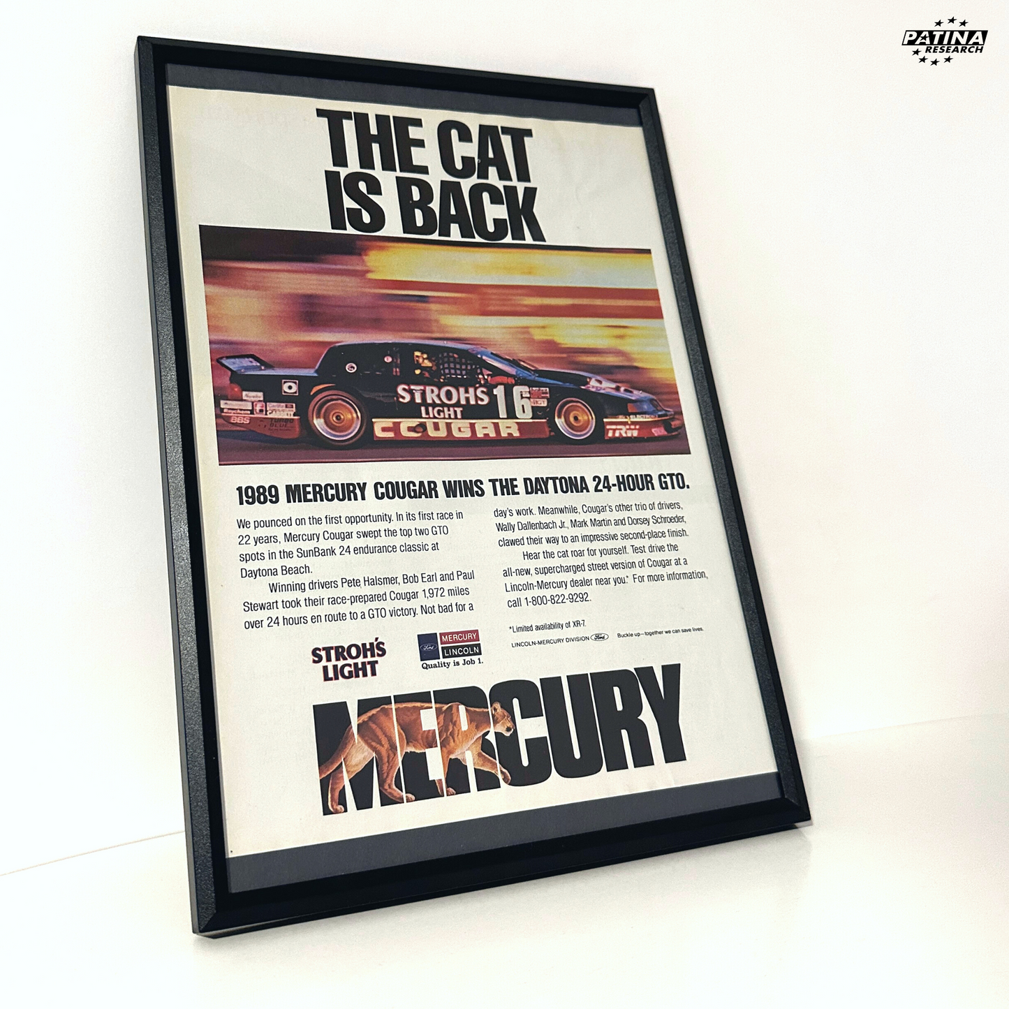 The cat is back Mercury GTO framed ad