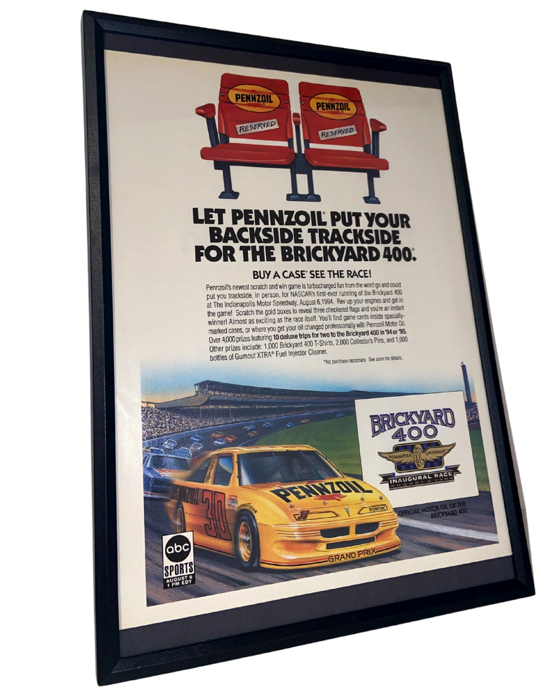 Penzoil Brickyard 400 framed ad