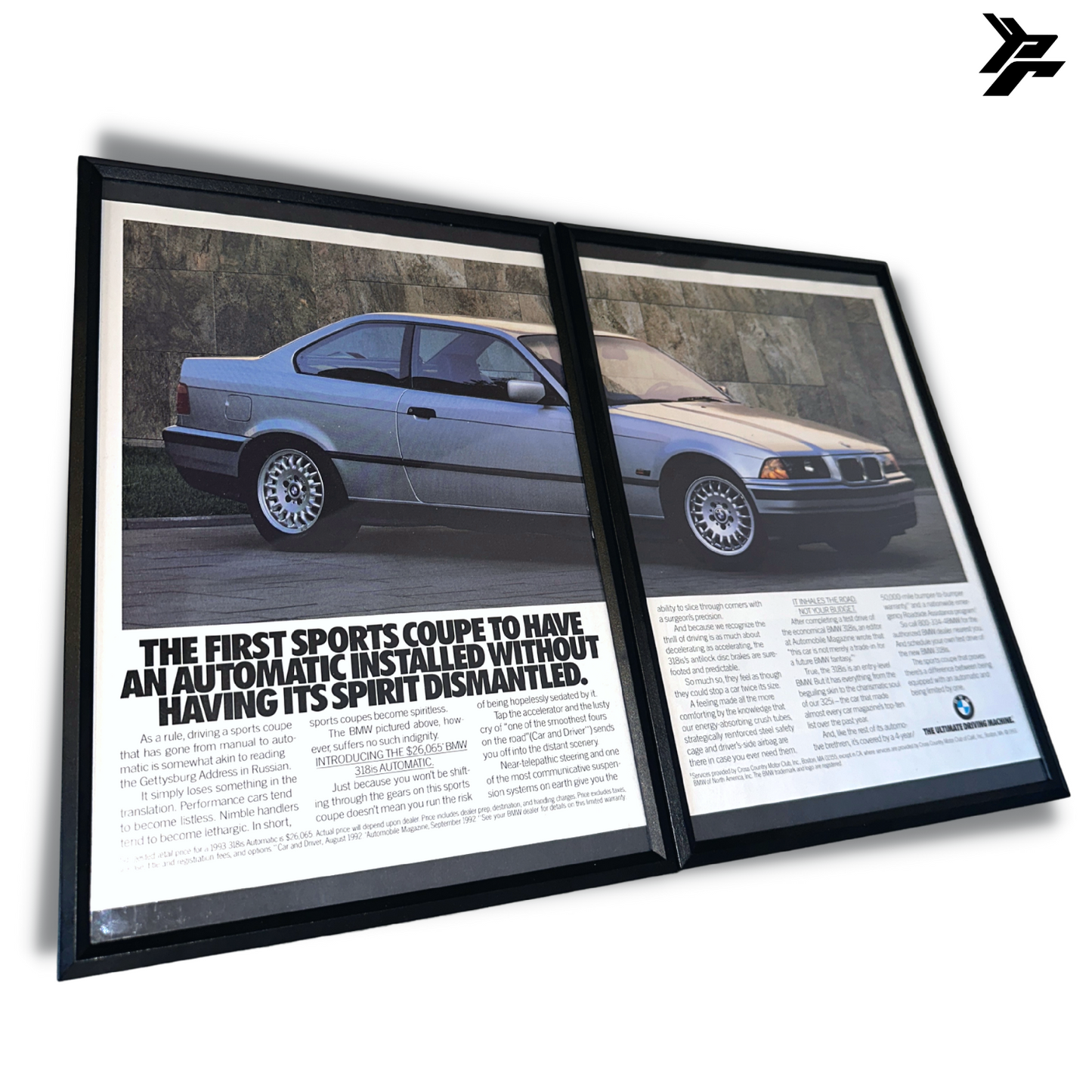 Bmw 318 first sports coupe framed ad