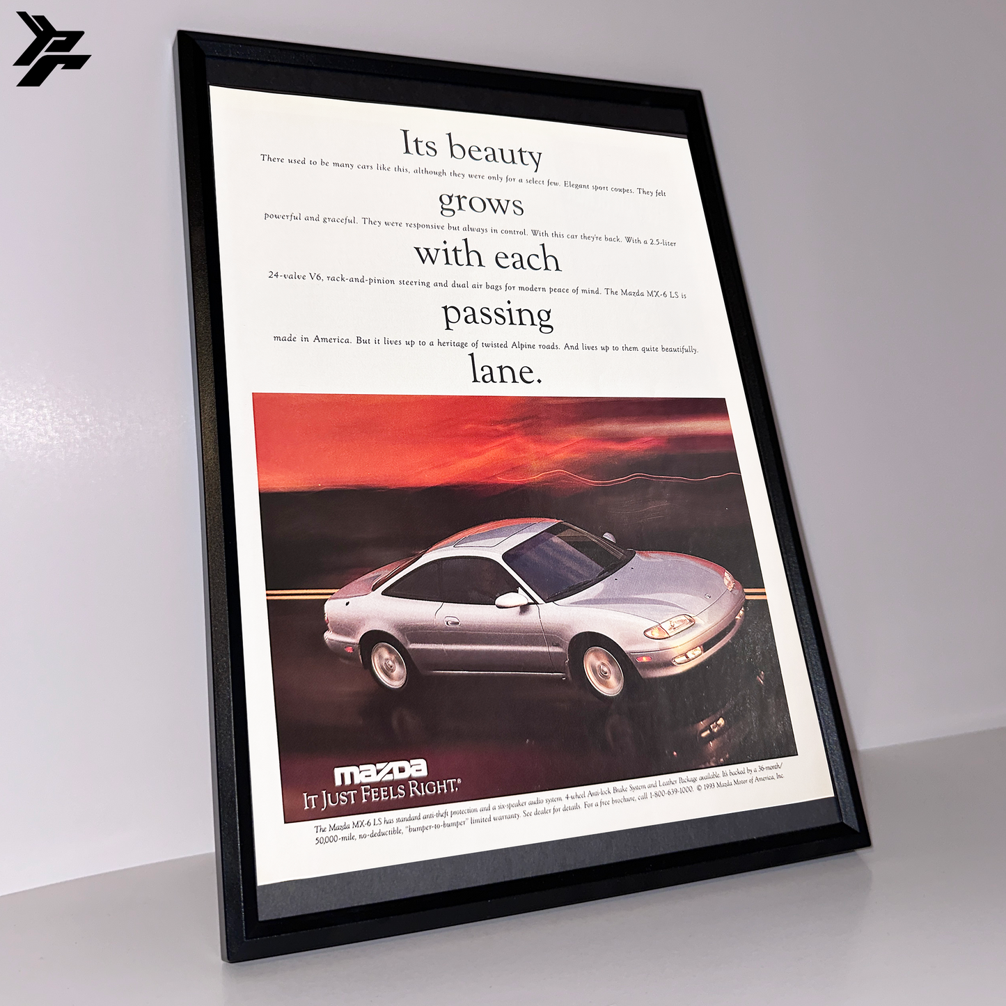 Mazda Mx 6 its beauty framed ad