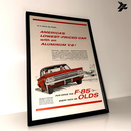 Oldsmobile f-85 framed ad