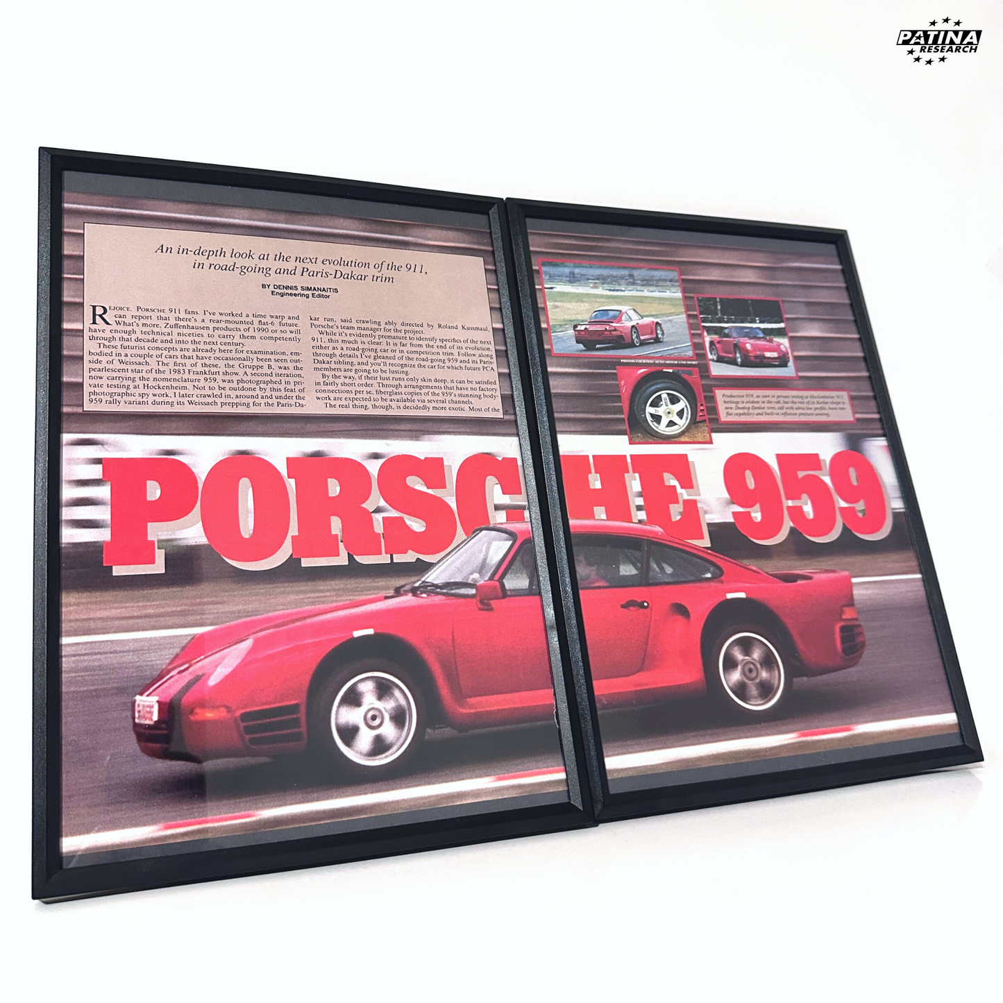 Porsche 959 in depth framed ad