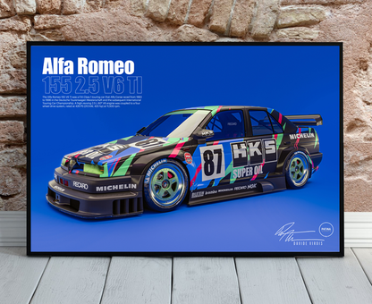 ALFA ROMEO 155 V6 TI HKS DTM BY DAVIDE VIRDIS poster