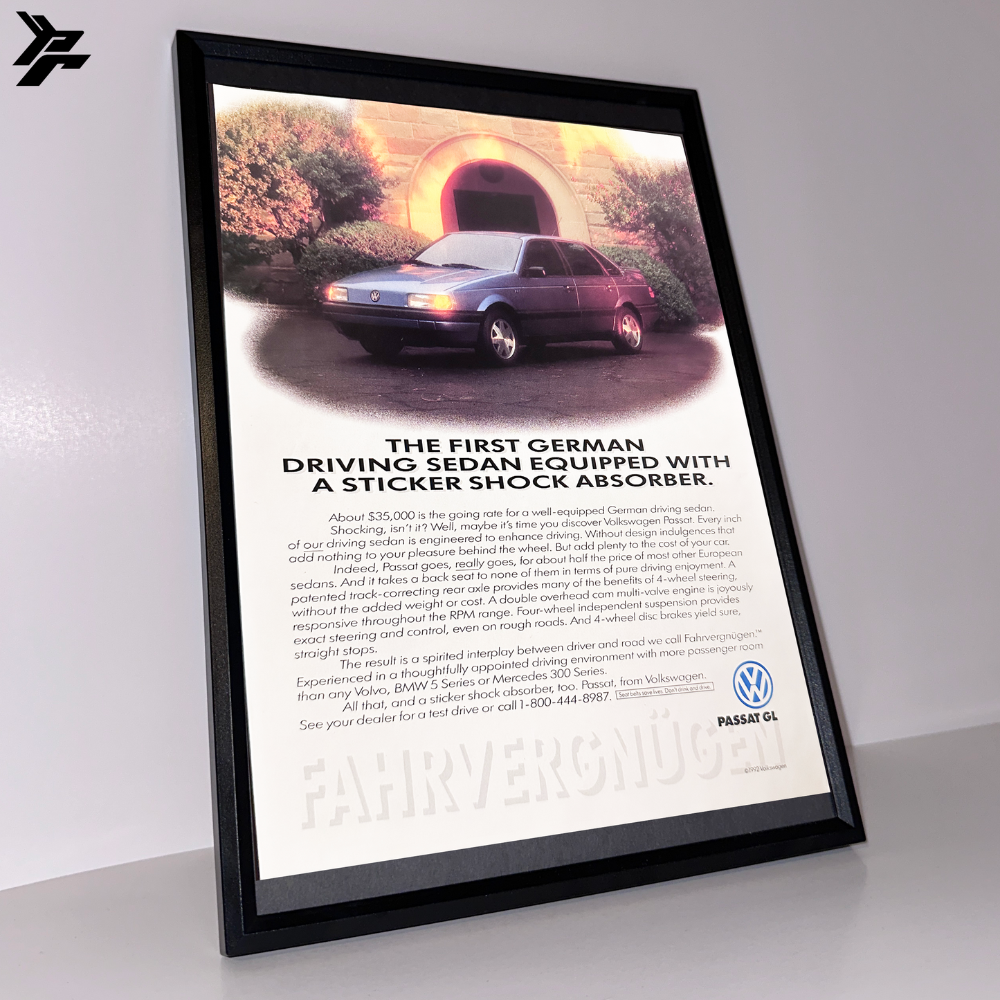 Volkswagen Passat shock absorber framed ad