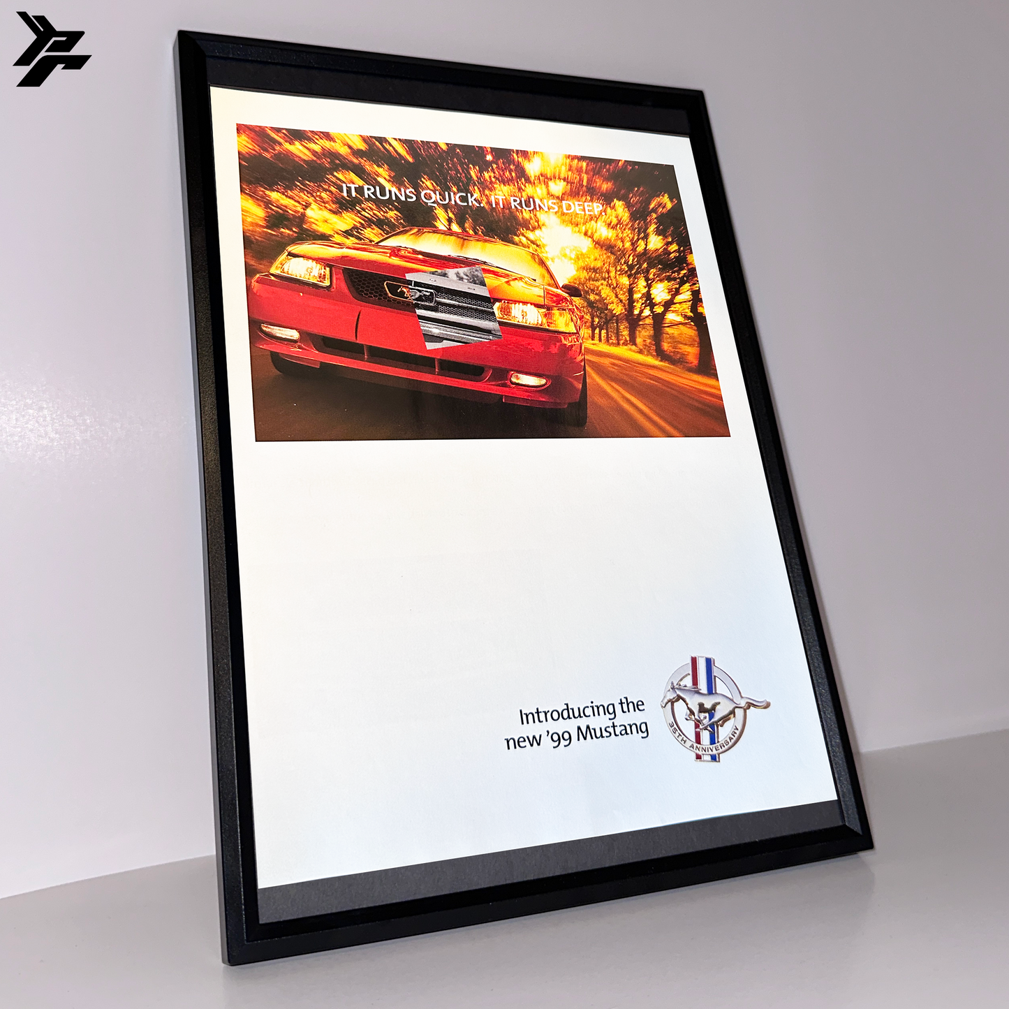 Introducing the new 99' mustang framed ad