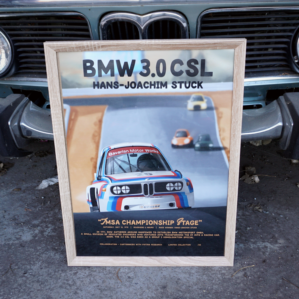 Bmw e9 3.0 Csl " Dont give up your dreams" Poster by By Cartoonkids