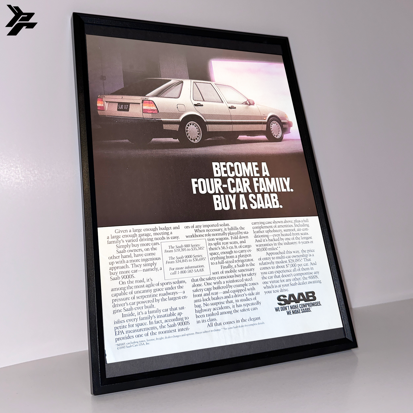 Saab Become a four car family framed ad