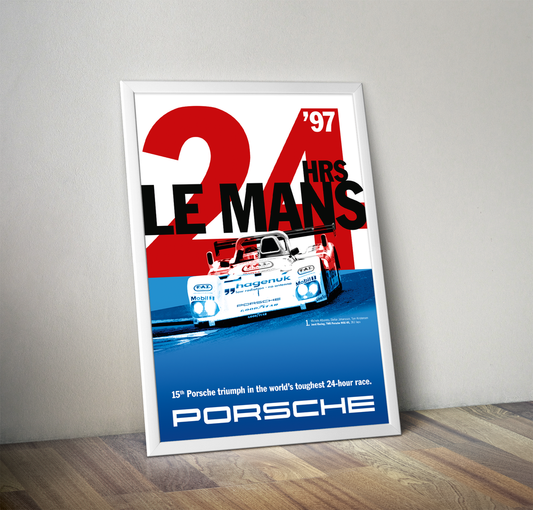 24 Hours le mans Porsche '97 poster