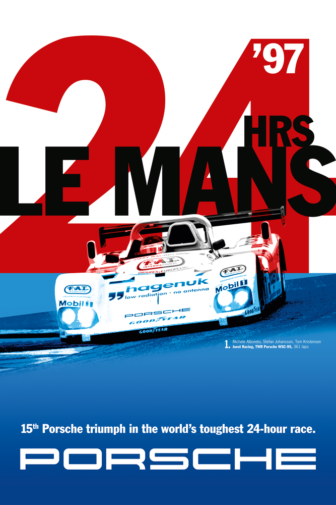 24 Hours le mans Porsche '97 poster