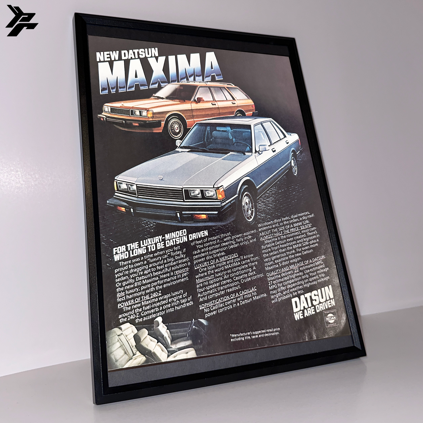 New Datsun Maxima framed ad
