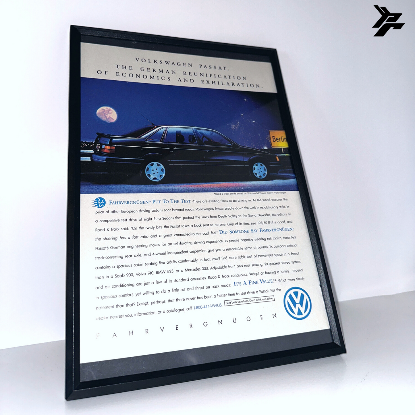 Volkswagen passat reunification framed ad