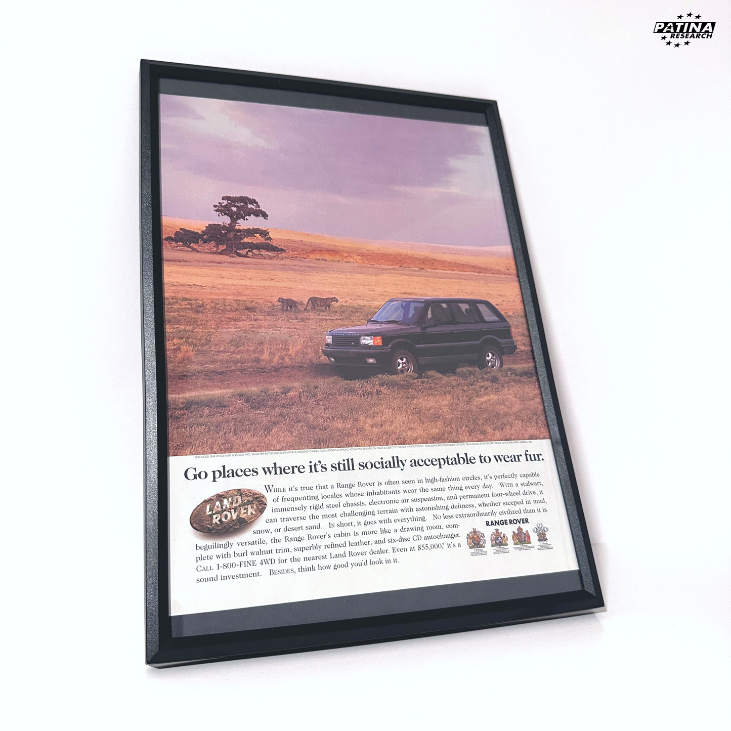 Land rover go places framed ad