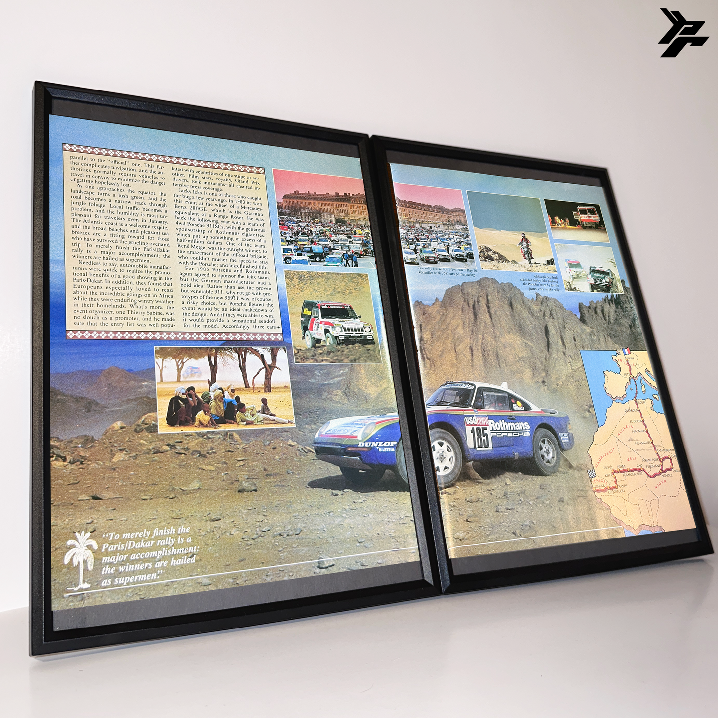 Finish the Paris Dakar Rally framed ad