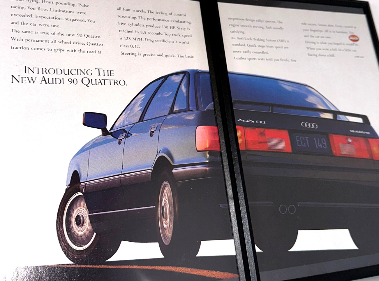 The New Audi 90 Quattro framed ad