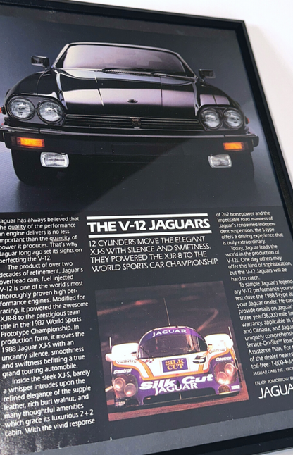 the Jaguar v12 the Elegant framed ad