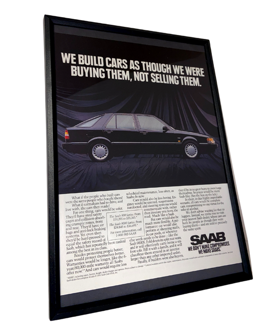 Saab we build cars framed ad