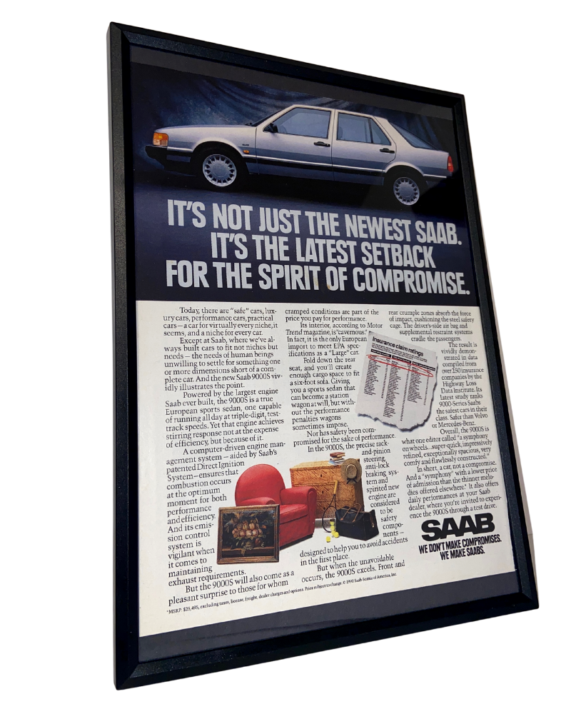 Saab setback framed ad