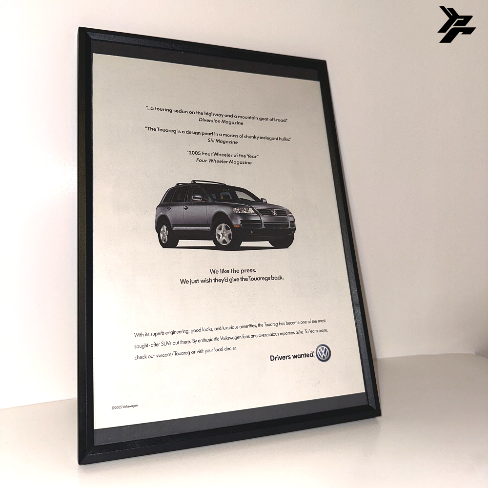 Volkswagen Touareg design pearl framed ad