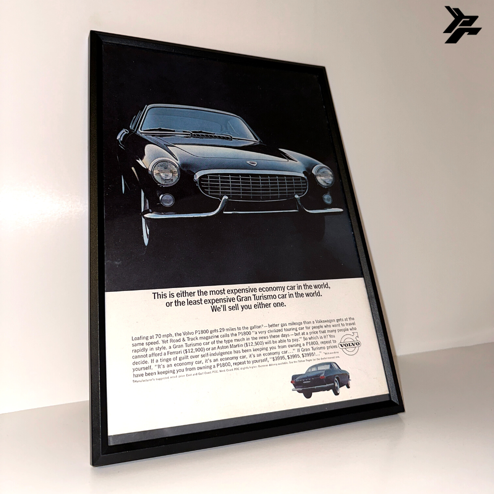 Volvo p1000 most expensive economy car framed ad