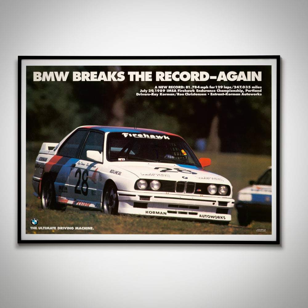 BMW Breaks The Record bmw e30 m3 Poster