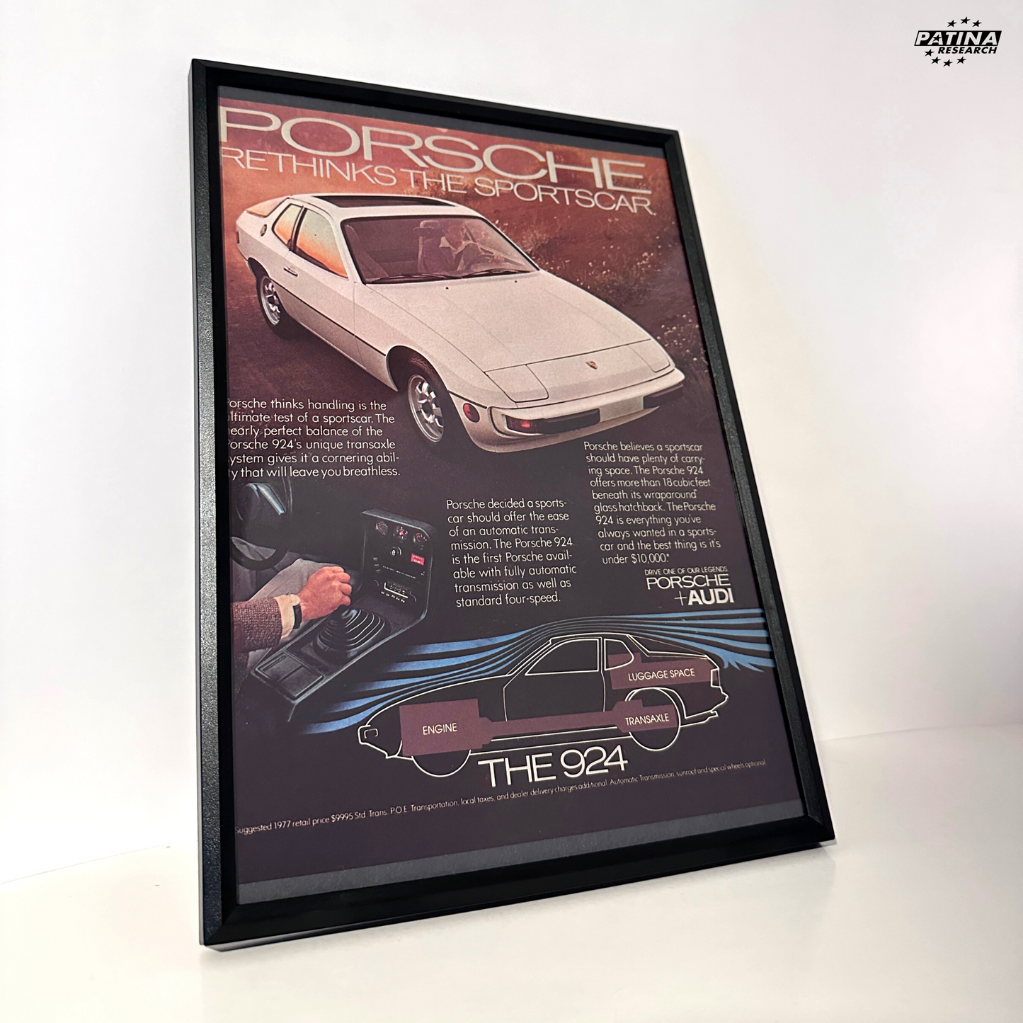 Porsche 924 rethinks the sportscar framed ad