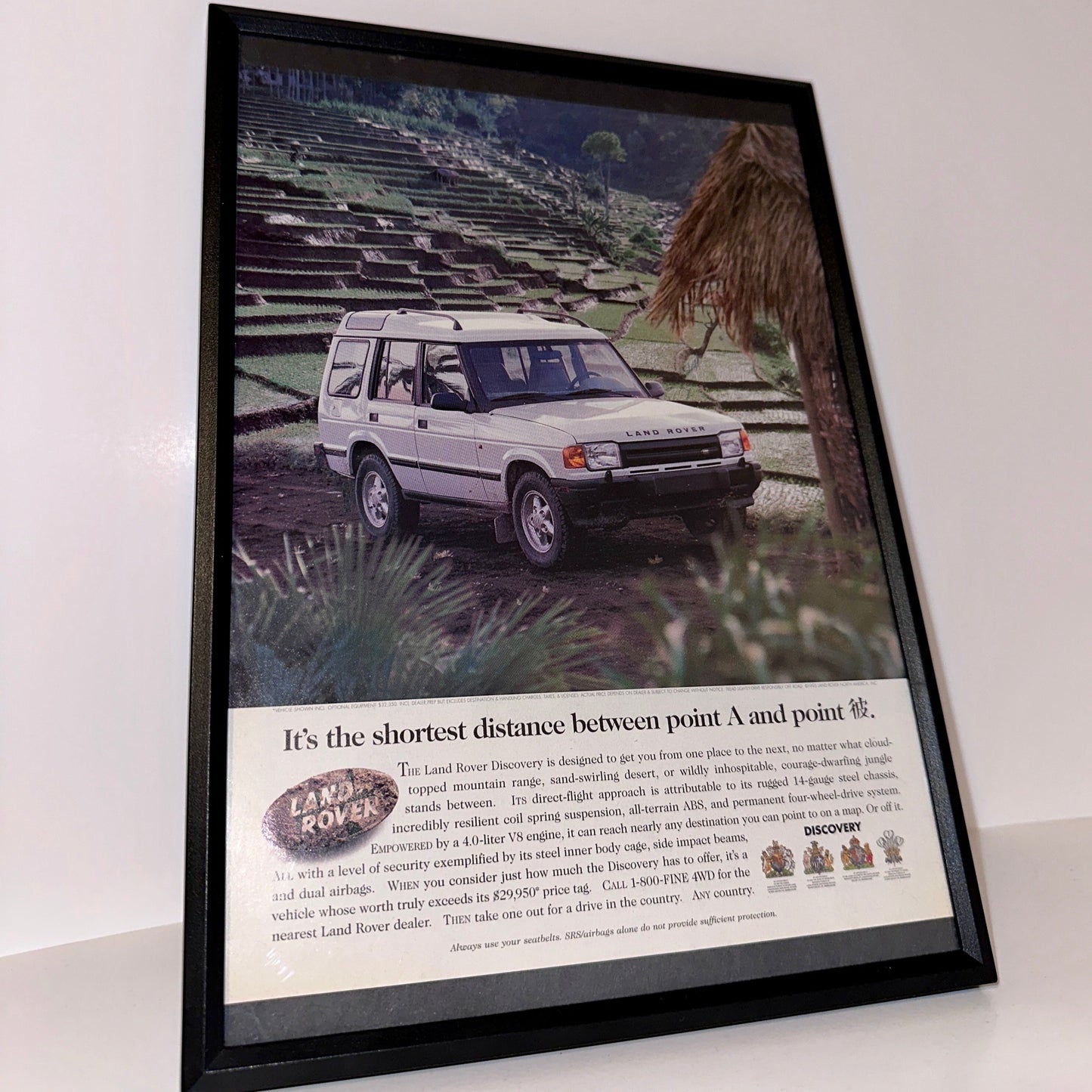 Land Rover point A framed ad