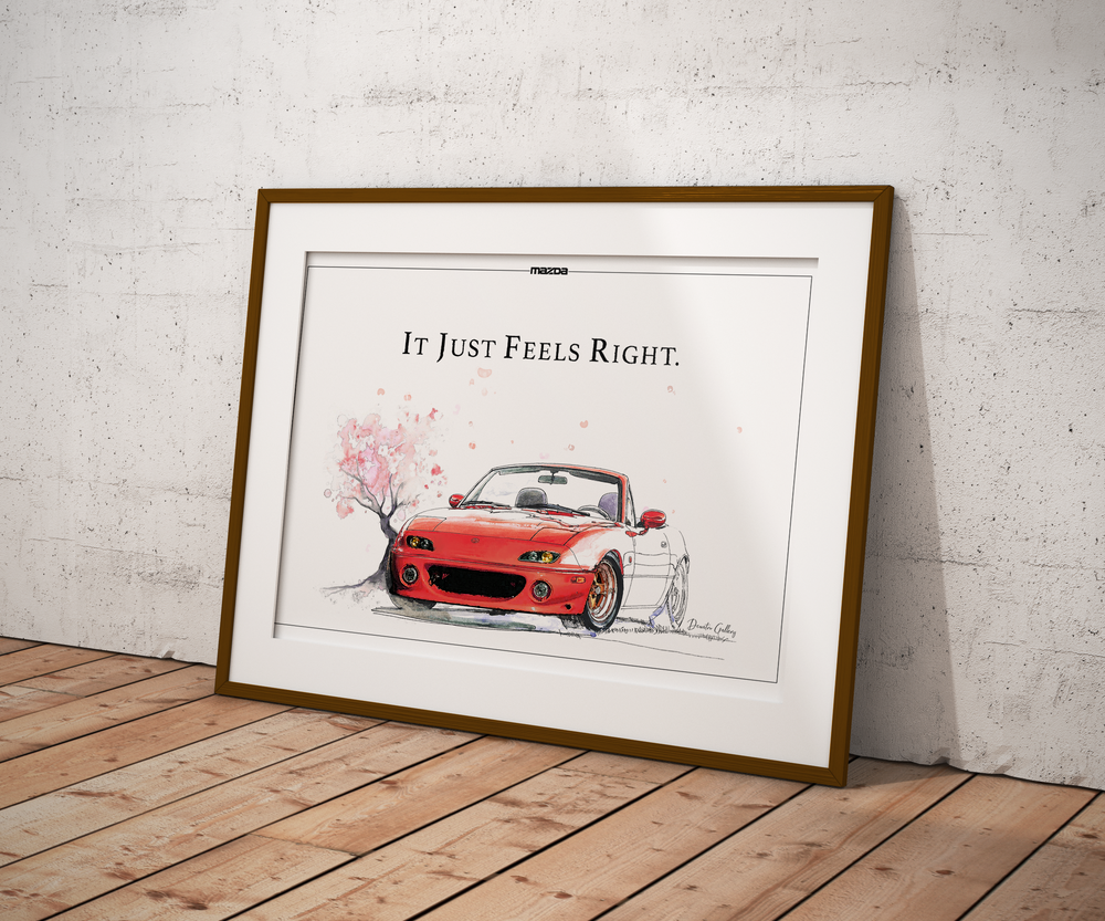 Miata Na it just feels right poster by Dcuatrogallery