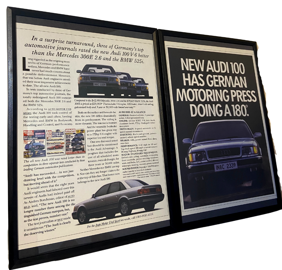 Audi german motoring framed ad
