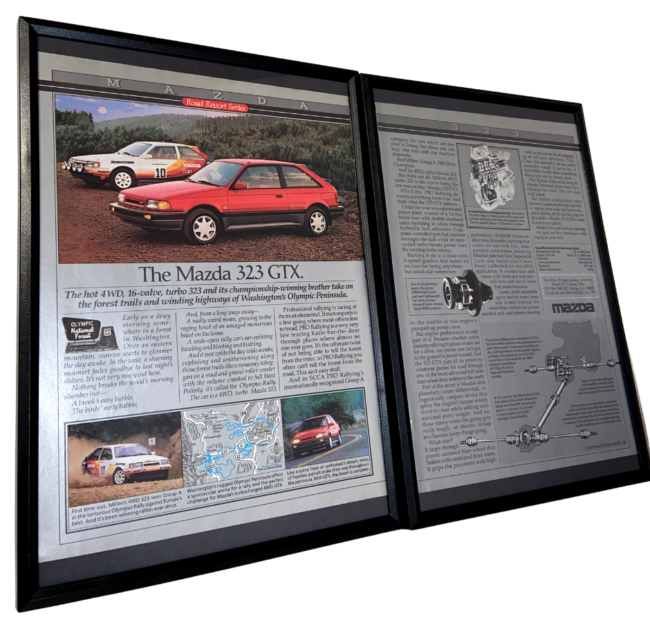 Mazda 323 gtx framed ad