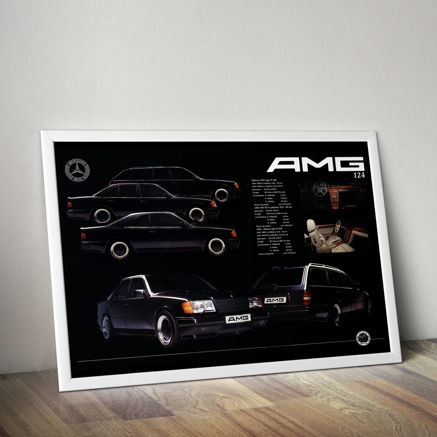 Mercedes W124 amg line up poster