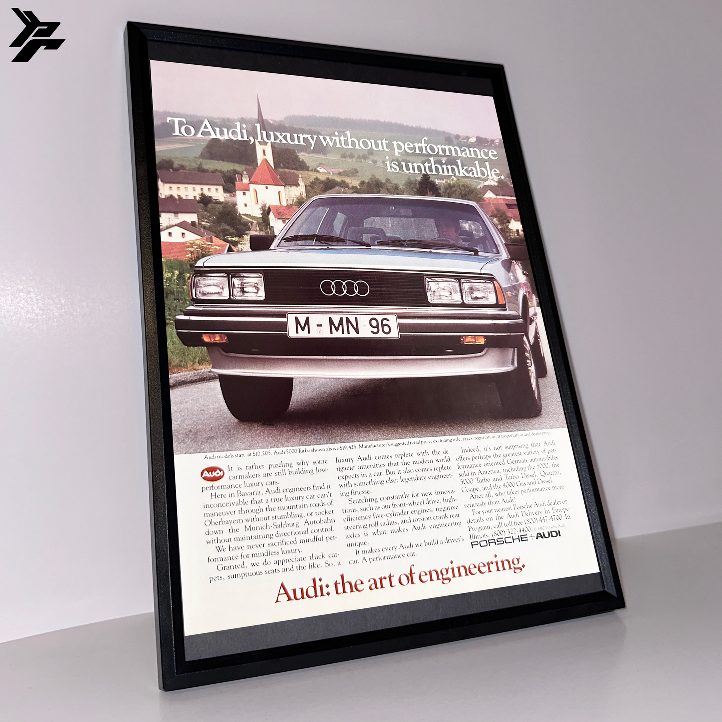 Audi art of engineering framed ad