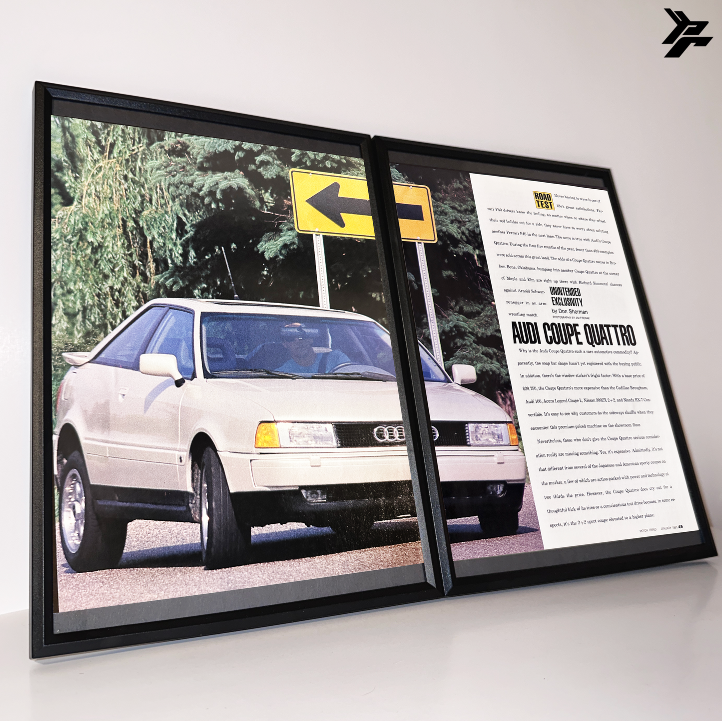 Audi Coupe Quattro framed ad