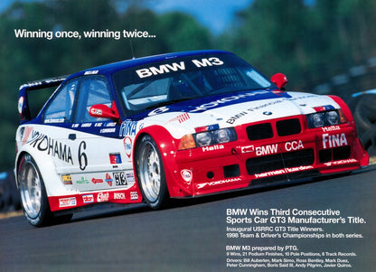 BMW e36 m3 PTG winnig once, winning twice poster