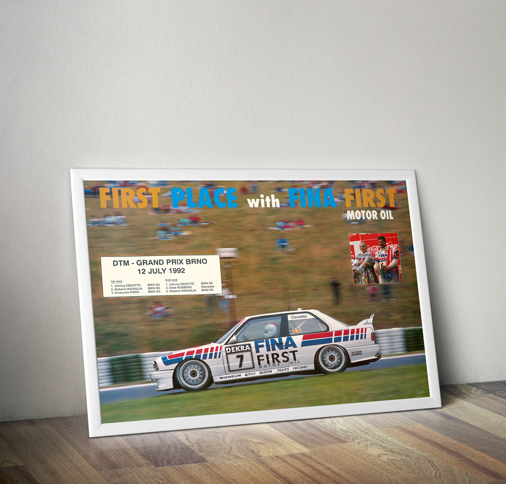 First place with Fina first motor oil bmw e30 m3 poster