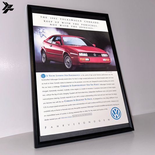 the 1992 Volkswagen Corrado framed ad