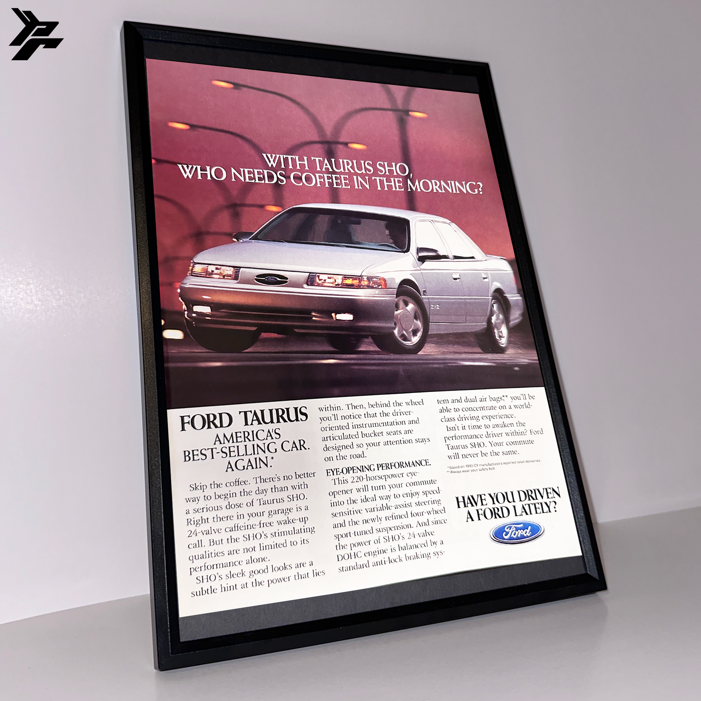 Ford Taurus best selling cars framed ad