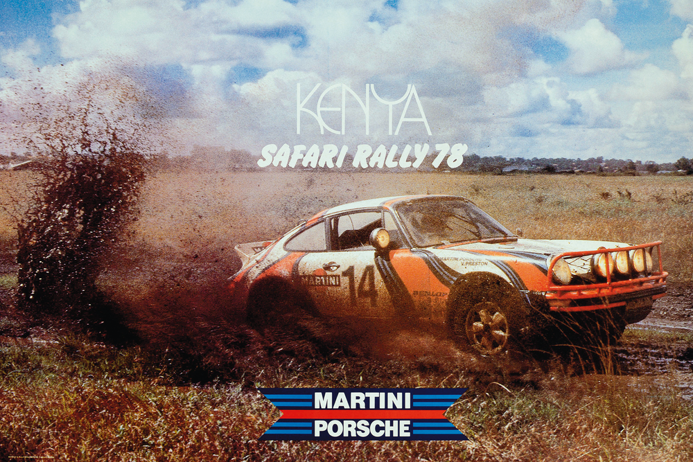 PORSCHE/MARTINI Kenya safari rally 1978 poster