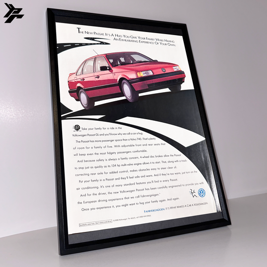 Volkswagen Passat while having framed ad